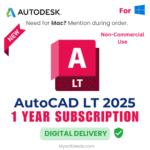 One-year subscription for Autodesk AutoCAD LT 2025, the leading 2D CAD software.