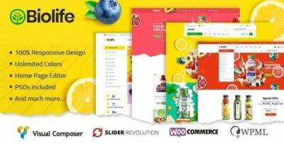 Biolife Theme GPL –Organic Food WordPress Theme
