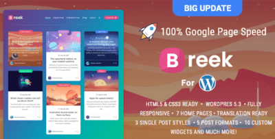 Breek Theme GPL –Minimal Masonry Theme for WordPress