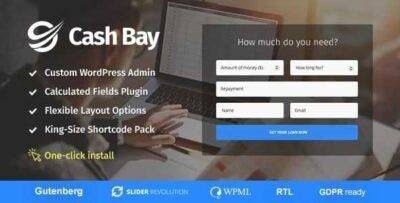 Cash Bay Theme GPL –Banking and Payday Loans WordPress Theme