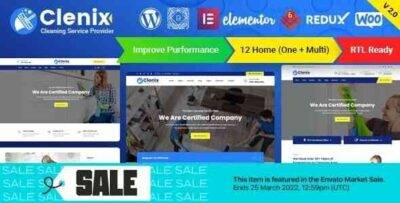 Clenix Theme GPL –Cleaning Services WordPress Theme