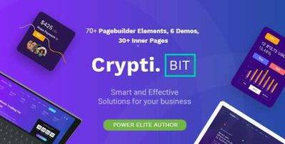 CryptiBIT Theme GPL –Technology, Cryptocurrency, ICO/IEO Landing Page WP Theme