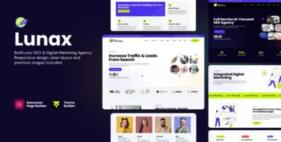 Lunax Theme GPL –Digital Marketing Agency & SEO WordPress Theme