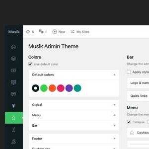 Musik WordPress Admin Theme GPL