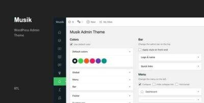 Musik WordPress Admin Theme GPL