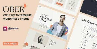 Ober Theme GPL –CV Resume WordPress Theme