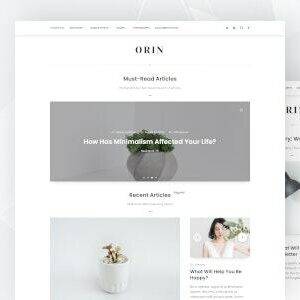 Orin Theme GPL –Minimal Blog For WordPress Theme