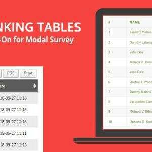 Ranking Tables –Modal Survey Add-on