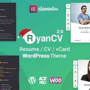 RyanCV Resume WordPress Theme GPL