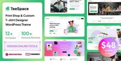 TeeSpace Theme GPL –Print Custom T-shirt Designer WordPress theme