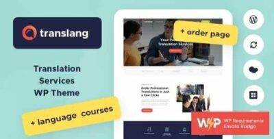 Translang Theme GPL –Translation Services & Language Courses WordPress Theme
