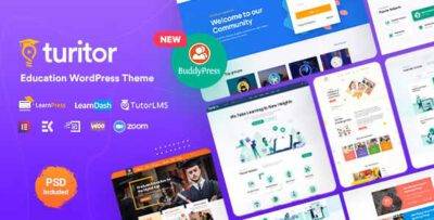 Turitor Theme GPL –Create LMS & Education WordPress Websites