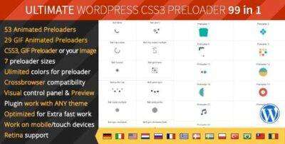 Ultimate WordPress Preloader GPL –99 CSS3 Preloaders