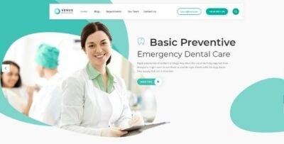 Venus Theme GPL –Modern theme for medicine and clinics websites