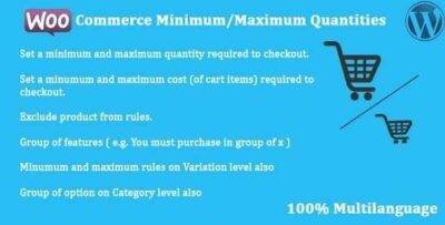 WooCommerce Minimum/Maximum Quantities GPL –Codecanyon