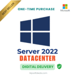 Perpetual license for Windows Server 2022 Datacenter, designed for demanding workloads.